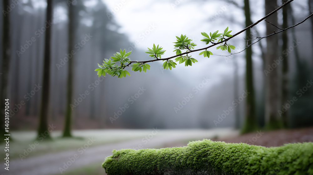 Poster moss branch patterns