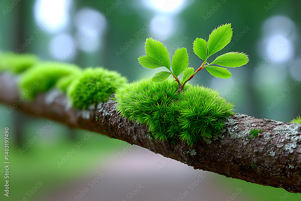 Poster moss branch patterns