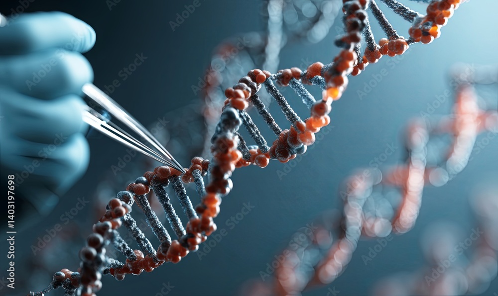 Poster scientific exploration of dna structure using precision tools in laboratory