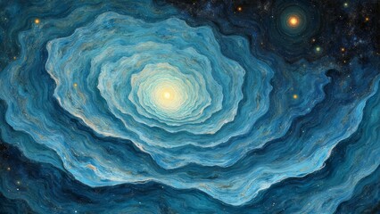 The Deep Dream of Blue Nebula