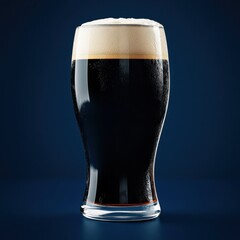 Pint of Guinness Stout: Rich Dark Beer in Pint Glass