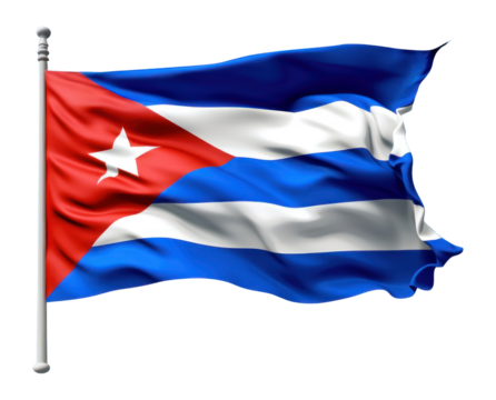 PNG Cuba flag waving white.