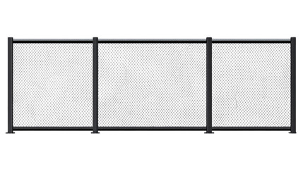 Safety Barrier: A stark monochrome portrayal of a robust chain-link fence, a symbol of safety and division, constructed with strong metal.