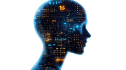 binary code on blue background