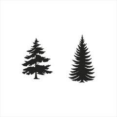 set of christmas trees