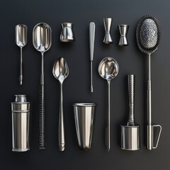 Barware Tools Arrangement: A Gigapixel View of Cocktail-Making Essentials