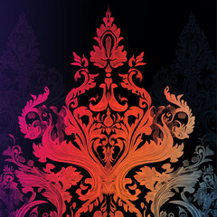 Thai pattern with gradient color transitions for poster and branding