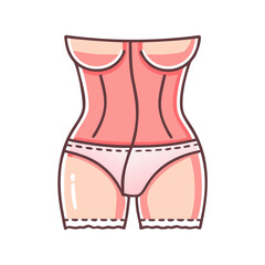 Illustration of a Womens Corset and Panties Lingerie Set for Shapewear Body Fashion