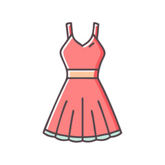 A Pretty Coral Pink Sundress with a Fitted Bodice and Flared Skirt