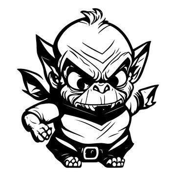 recommend clip art: Stylized Monster Character with Black and White