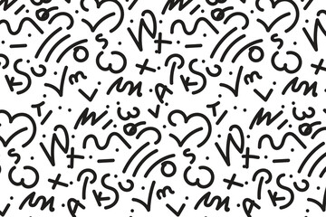 Hand Drawn Pattern, kids theme pattern, seamless pattern design vector