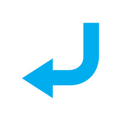 down left arrow sign