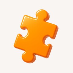 Obraz premium Shiny Orange Puzzle Piece
