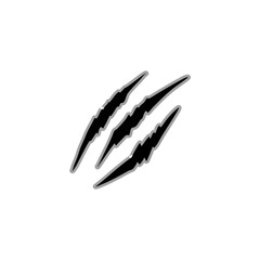 Claw scratches hole. Claw scratches from animal attacks. Vector illustration 