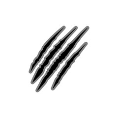 Claw scratches hole. Claw scratches from animal attacks. Vector illustration 