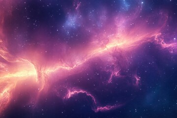 Obraz premium Vibrant cosmic nebula with swirling colors in deep space at night