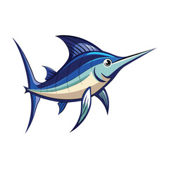 Fototapeta premium Happy Marlin Cartoon