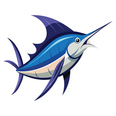 Fototapeta premium Marlin fish cartoon mascot character design