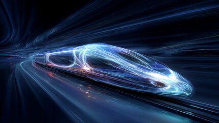 Obraz premium Futuristic Digital Metamorphosis of High-Speed Train in Motion