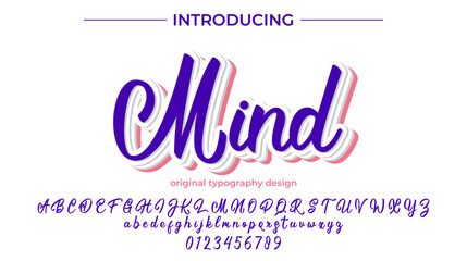 Mind Font Stylish brush painted an uppercase vector letters, alphabet, typeface