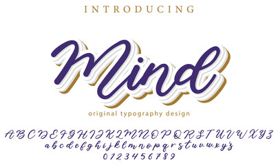 Mind Font Stylish brush painted an uppercase vector letters, alphabet, typeface