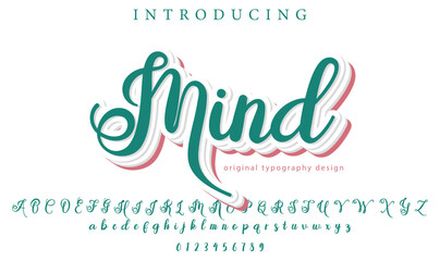 Mind Font Stylish brush painted an uppercase vector letters, alphabet, typeface