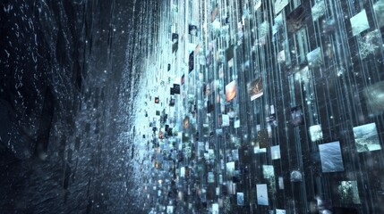 Digital Metamorphosis Art of Floating Images in Abstract Space