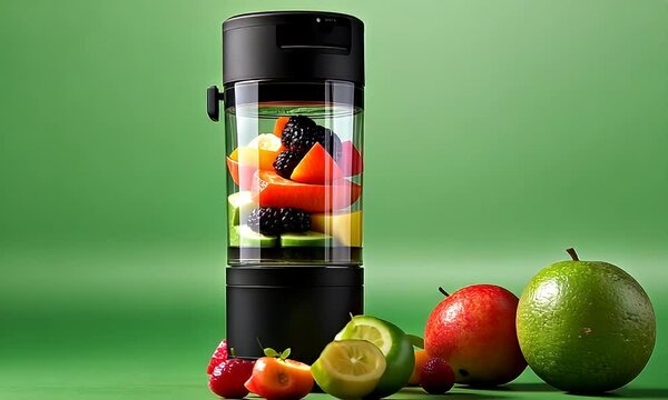 Portable blender with fresh fruit