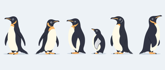 Cute penguin family illustration vector penguins antarctic birds wildlife