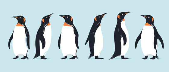 Penguin colony illustration design for print and digital media projects