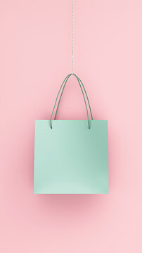 Pastel Paper Shopping Bags for Branding and Packaging Mockup