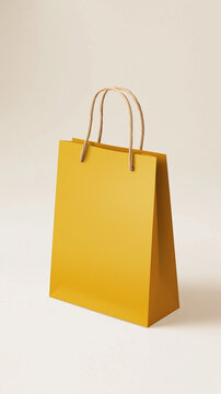 Minimal Kraft Paper Shopping Bag with Twine Handles