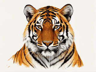 Amber inferno bengal tiger isolated watercolor vector illustration svg 