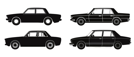 Classic vehicle illustrations: vintage automobile vector design elements
