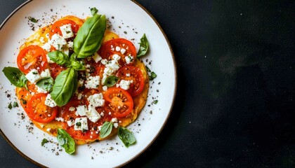 Plate of Tomato and Feta Dish