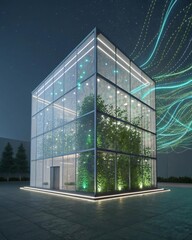 modern office building in the night