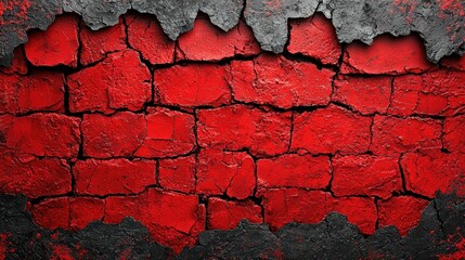 Crimson Cracked Wall: A Grunge Texture