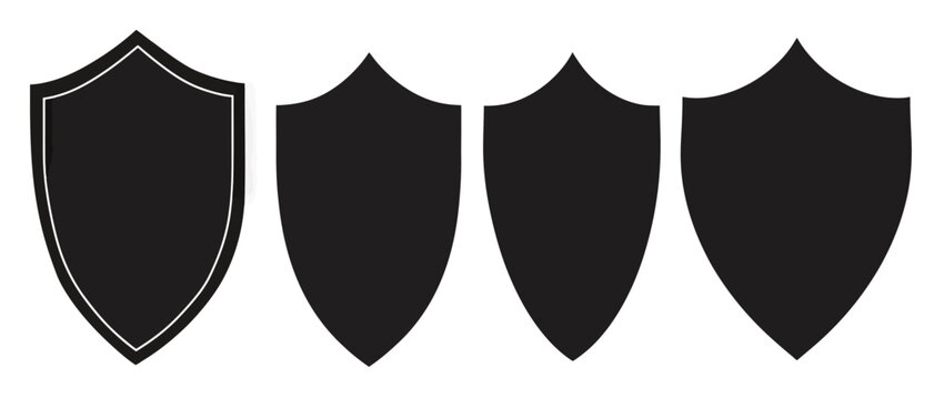 Vector shield illustration set security emblem badge protection design art