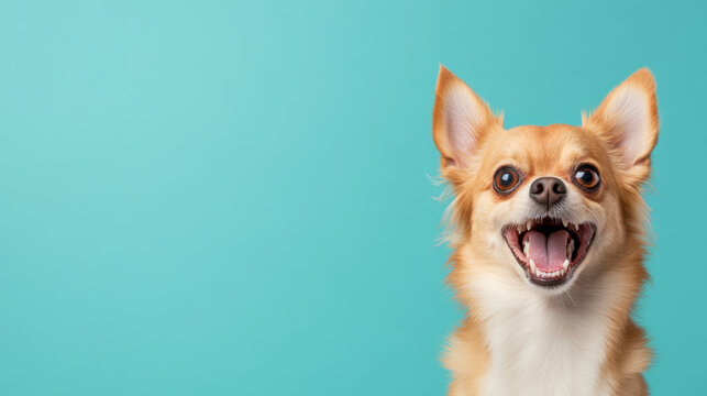 Animals with scary teeth, A fierce chihuahua dog poised to pounce, showcasing its teeth in high-fidelity detail.