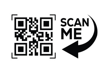 QR code scan icon set. Scan me frame. QR code scan for smartphone. QR code for mobile app, payment and identification. Vector illustration.