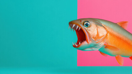 Animals with scary teeth, Close-up image of piranhas showcasing their sharp triangular teeth in high fidelity.
