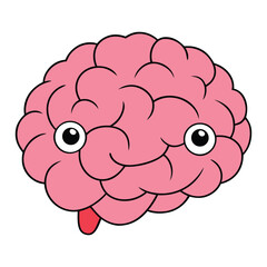 A vibrant pink brain, symbolizing creativity, intelligence, and imagination. A playful yet powerful representation of thought, ideas, and mental energy.