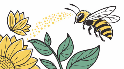 Obraz premium bee and flowers
