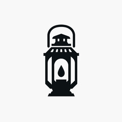 very simple flat and single minimalist Lantern Handle Silhouettes in black on a white background 