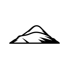A silhouette vector illustration of a mountain icon design