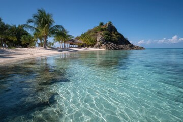 Obraz premium Tropical beach paradise with crystal clear water