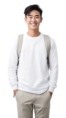 Fototapeta premium PNG Southeast Asian student sweater sleeve smile.