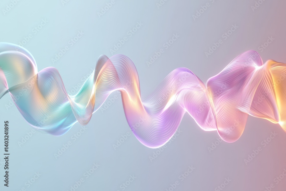 Poster colorful wave pattern with smooth lines and gradient transitions in digital art