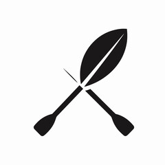 very simple flat and single minimalist Oar Blade Silhouettes in black on a white background 