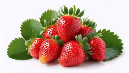 Fresh Strawberries Isolated on White Background